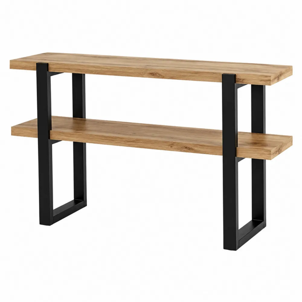 Consolle in Legno MDF e Metallo Nero 110 cm