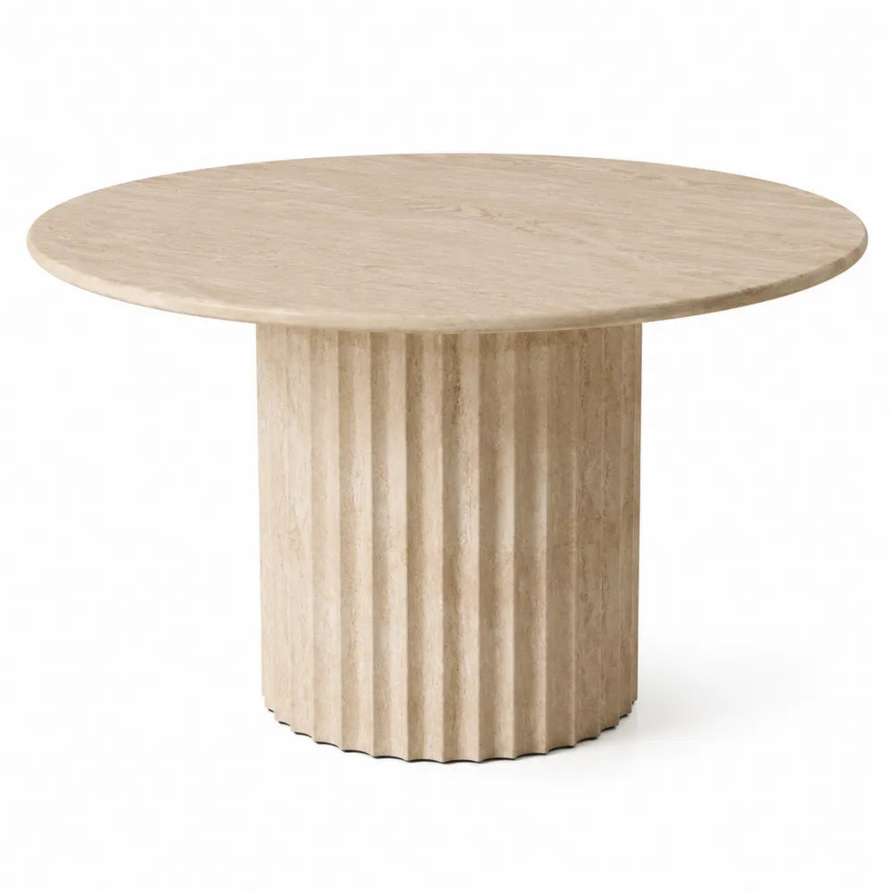Tavolo rotondo in marmo travertino diametro 110 cm