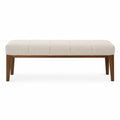 Panca in legno con rivestimento in poliestere beige