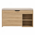 Panca in legno con cuscino in tessuto 100x40x45 cm